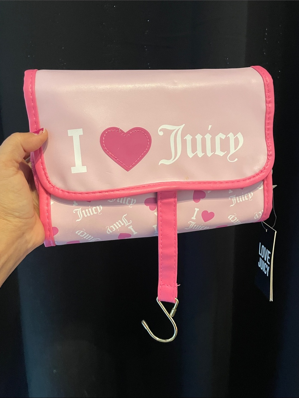 Juicy Couture Pink Foldable 'I ♥ Juicy' Cosmetic Travel Pouch